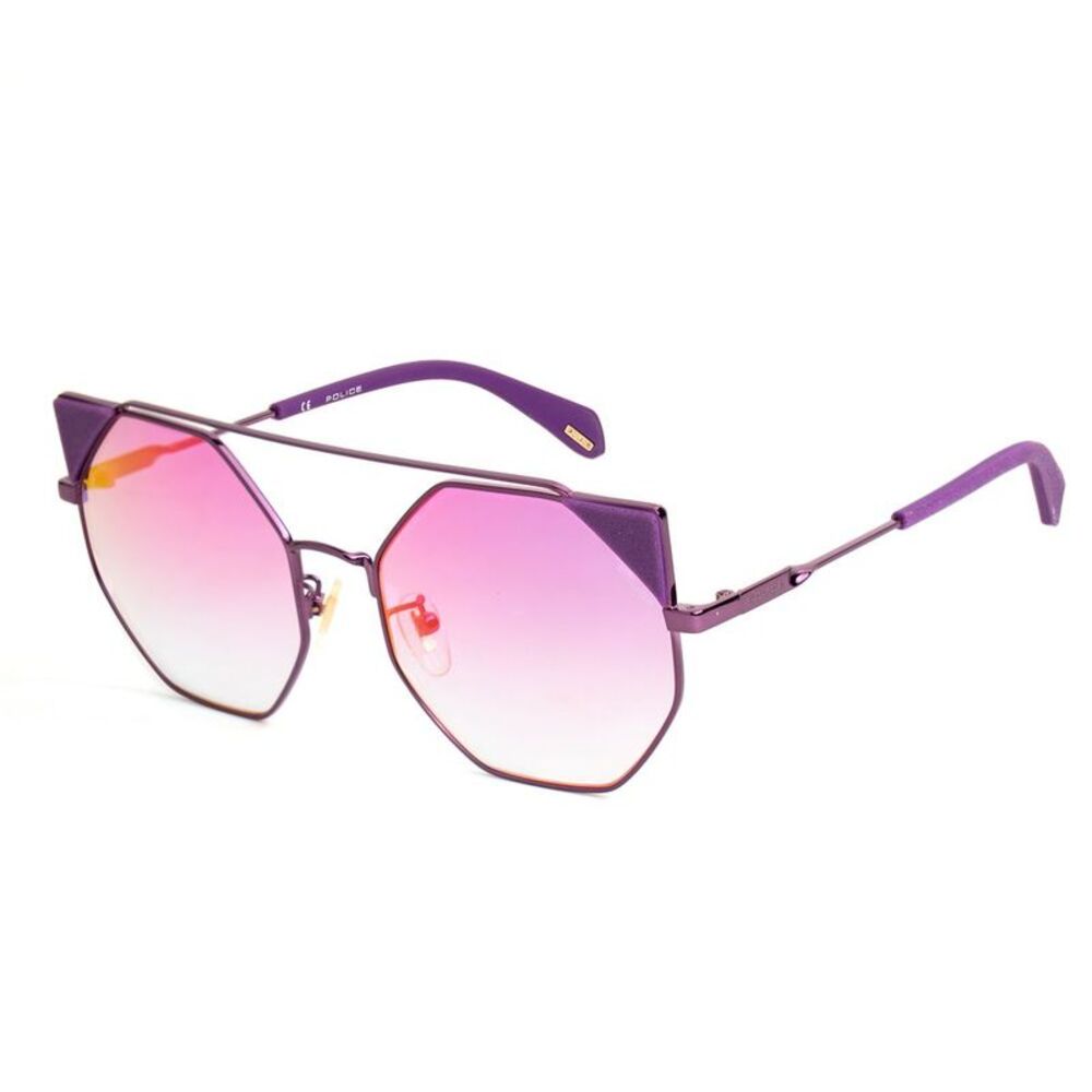 Police PL955 VAC unglae Geometric Gradient Lene Women Purple Sunglasses